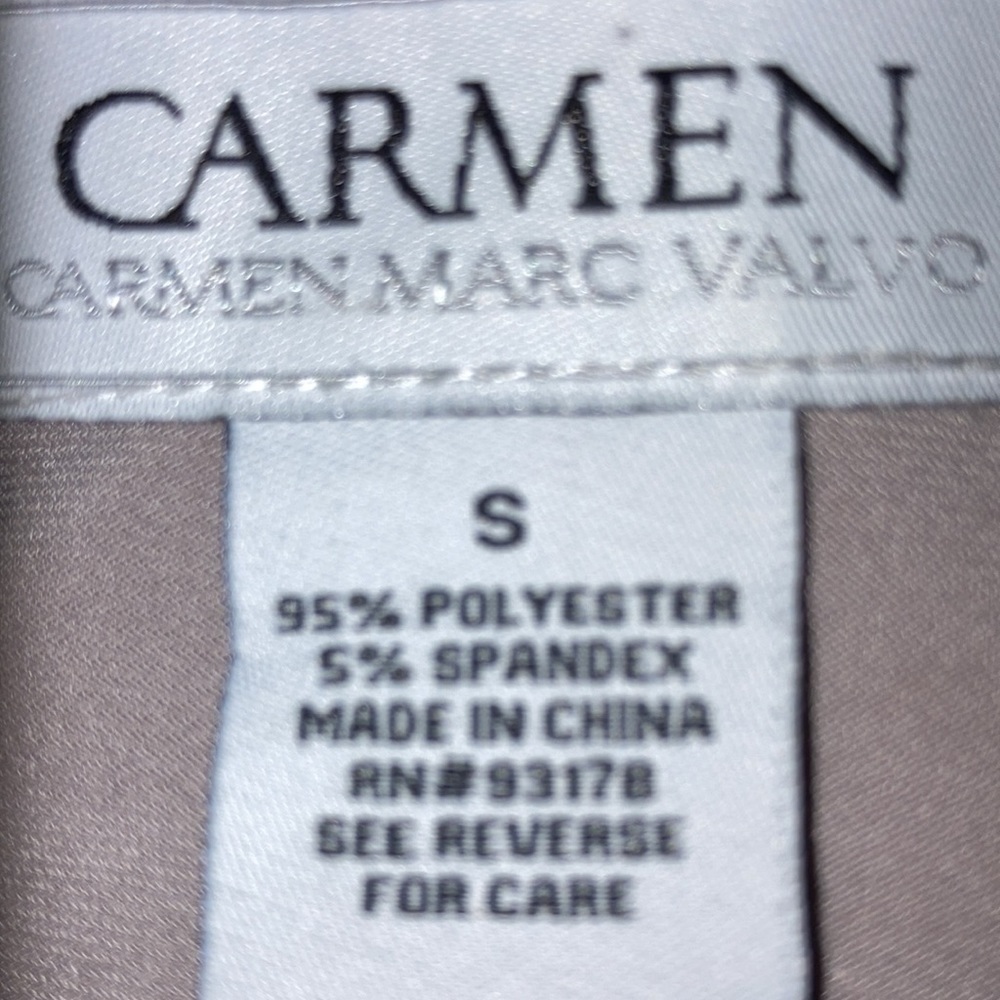 Carmen Marc Valvo Stretch Drape Front Sleeveless Gray Top S* - Picture 4 of 5